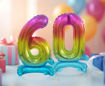 Picture of STANDING FOIL BALLOON 6 RAINBOW 38CM